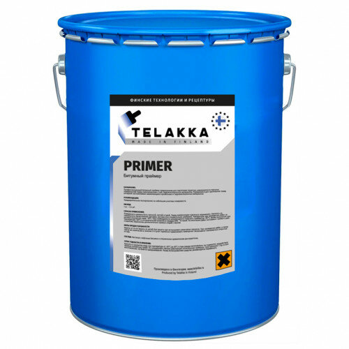 Быстросохнущий битумный праймер TELAKKA PRIMER 16кг быстросохнущий битумный праймер telakka primer pro 16кг