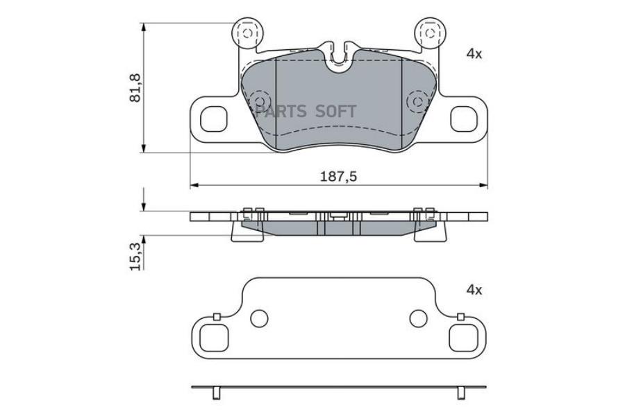 

Тормозные колодки Bosch задние дисковые 986424972