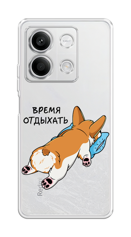

Чехол на Xiaomi Redmi Note 13 5G "Корги отдыхает", Черный;коричневый;голубой, 320050-1