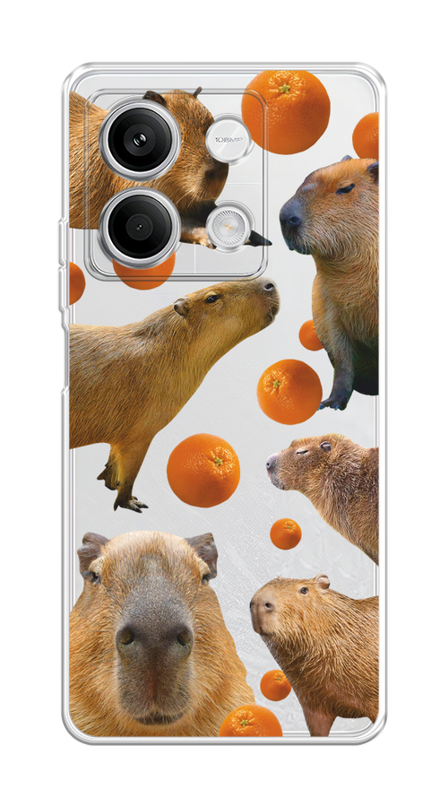 

Чехол на Xiaomi Redmi Note 13 5G "Капибара и апельсины", Бежевый;оранжевый, 320050-1
