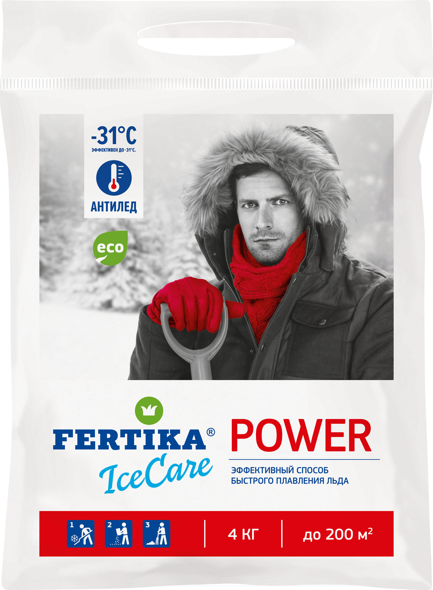 Реагент противогололедный Fertika IceCare Power, 4 кг