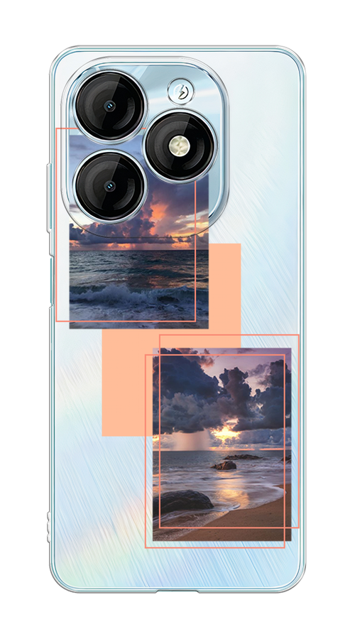 

Чехол на Itel P55 "Sky collage", Розовый;прозрачный;синий, 3201850-1