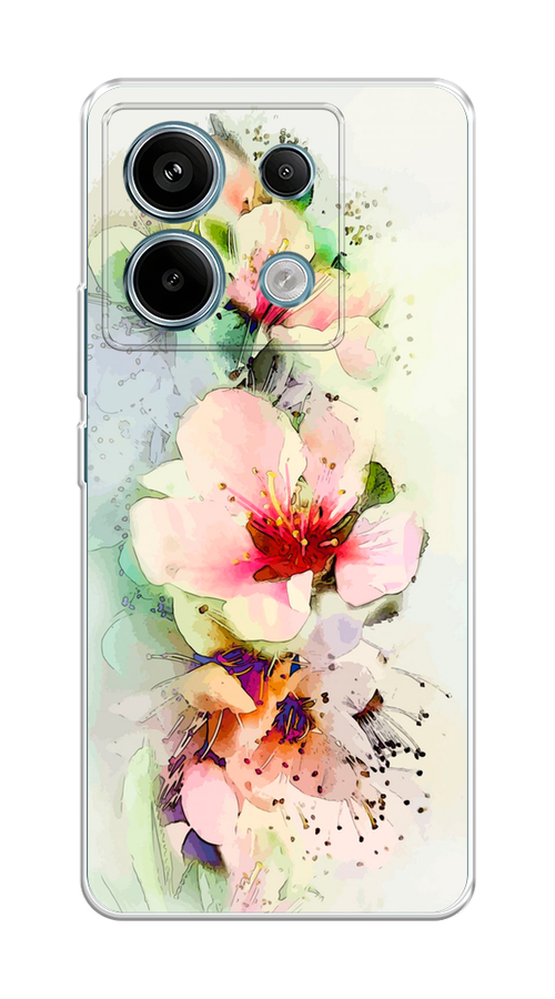 

Чехол на Xiaomi Redmi Note 13 Pro 5G "Нежные цветы", Зеленый;розовый, 320150-1