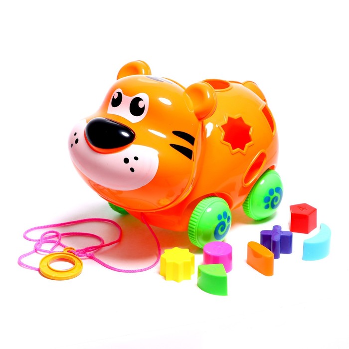 

Игрушка-каталка Тигренок, с сортером, Разноцветный, "Тигренок", с сортером