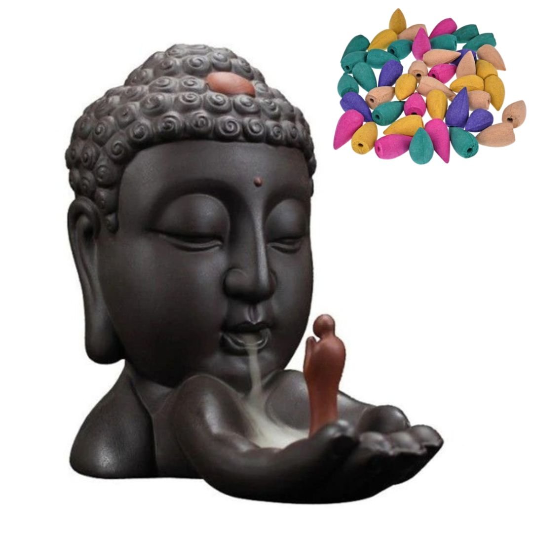 Подставка для благовоний Голова Будды Luxury Gift, керамика H=14 см