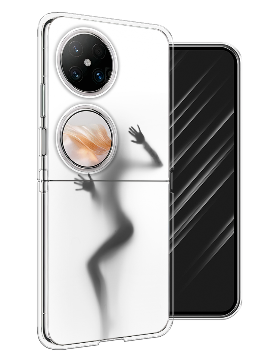 

Чехол Awog на Huawei Pocket 2 "Девушка в душе", Серый;белый;черный, 6123850-1