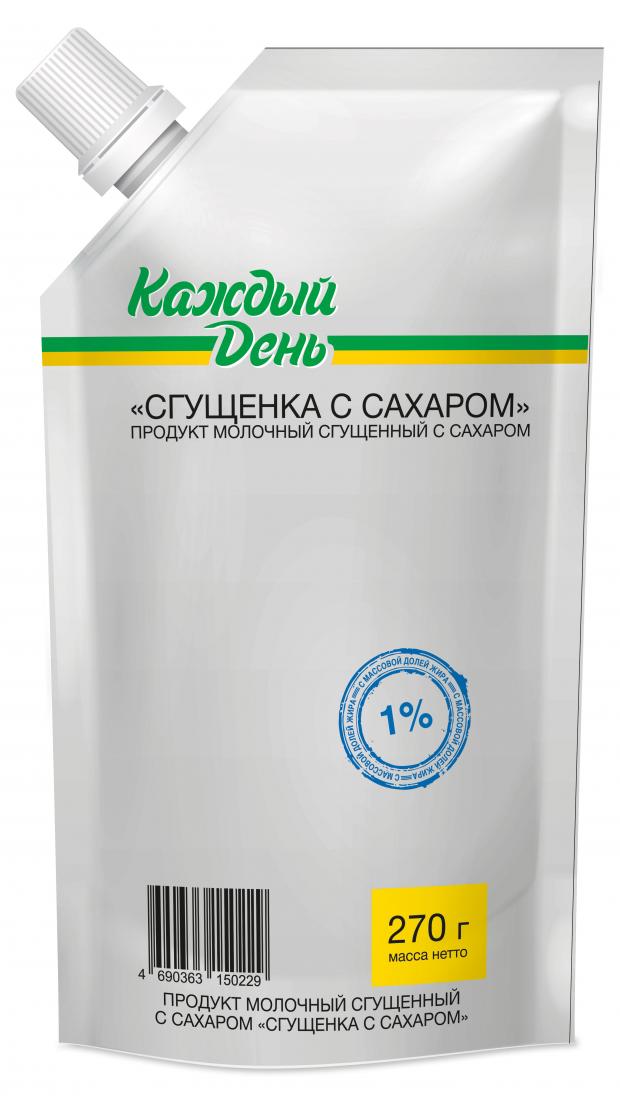 Продукт молочный сгущенный «Каждый День» сгущенка с сахаром 1% БЗМЖ, 270 г