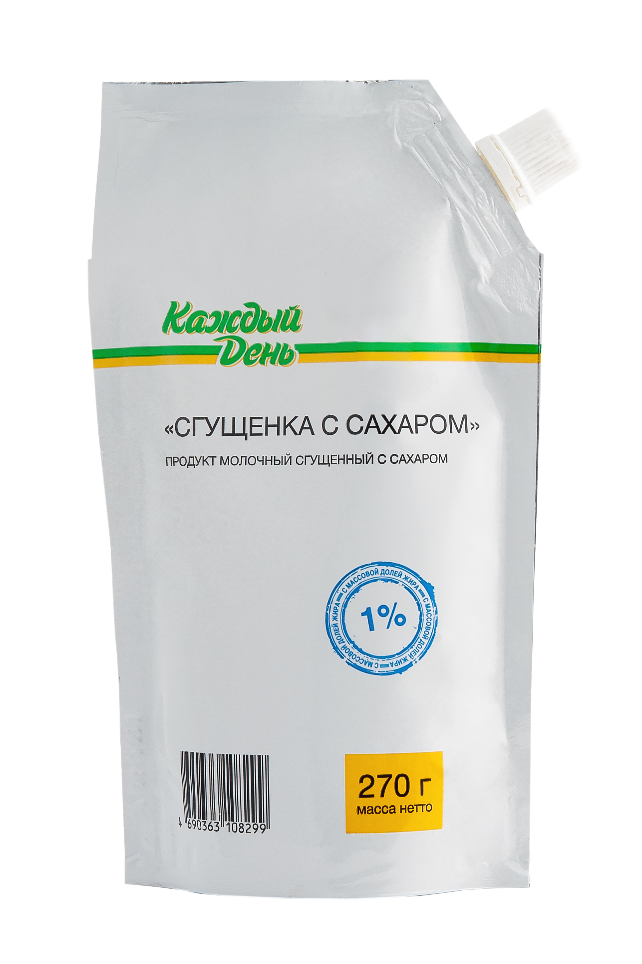 Продукт молочный сгущённый «Каждый День» сгущенка с сахаром 1%, 270 г