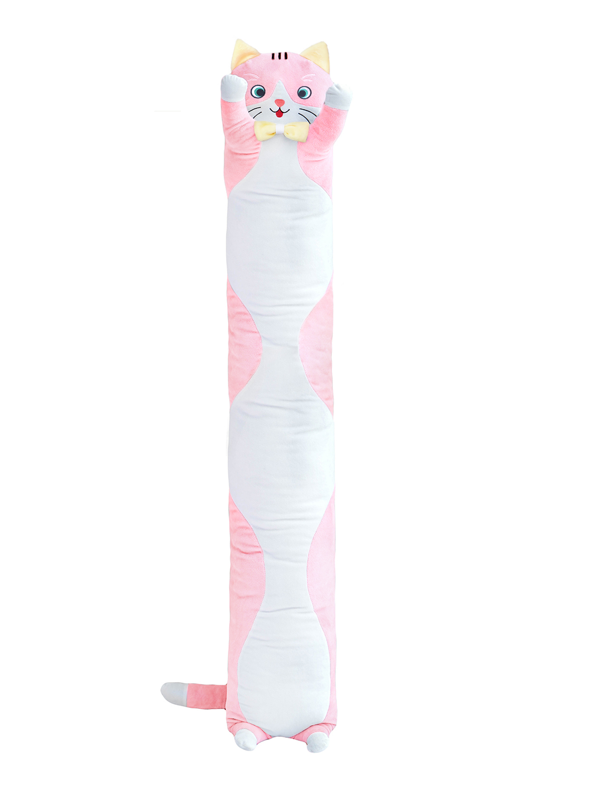 фото Мягкая игрушка goldstitch подушка обнимашка длинный кот батон 160 см розовая