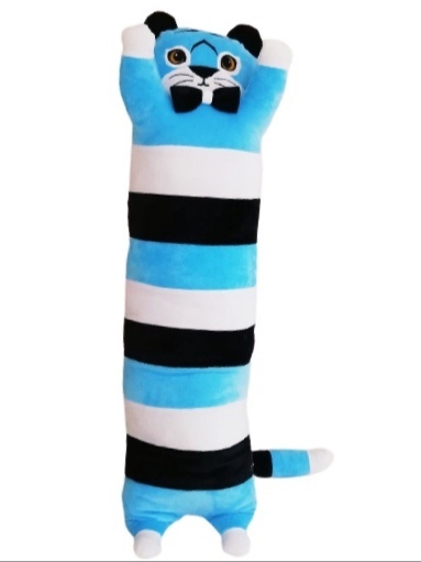 фото Мягкая игрушка goldstitch подушка обнимашка длинный синий тигр 100 см, символ нового года