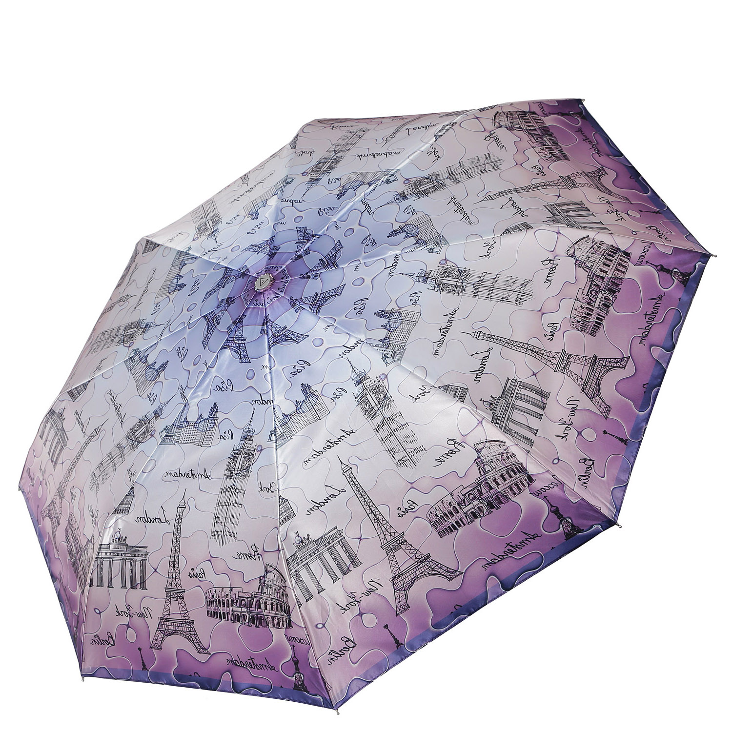 Зонт складной женский автоматический FABRETTI L-20141-10, фиолетовый