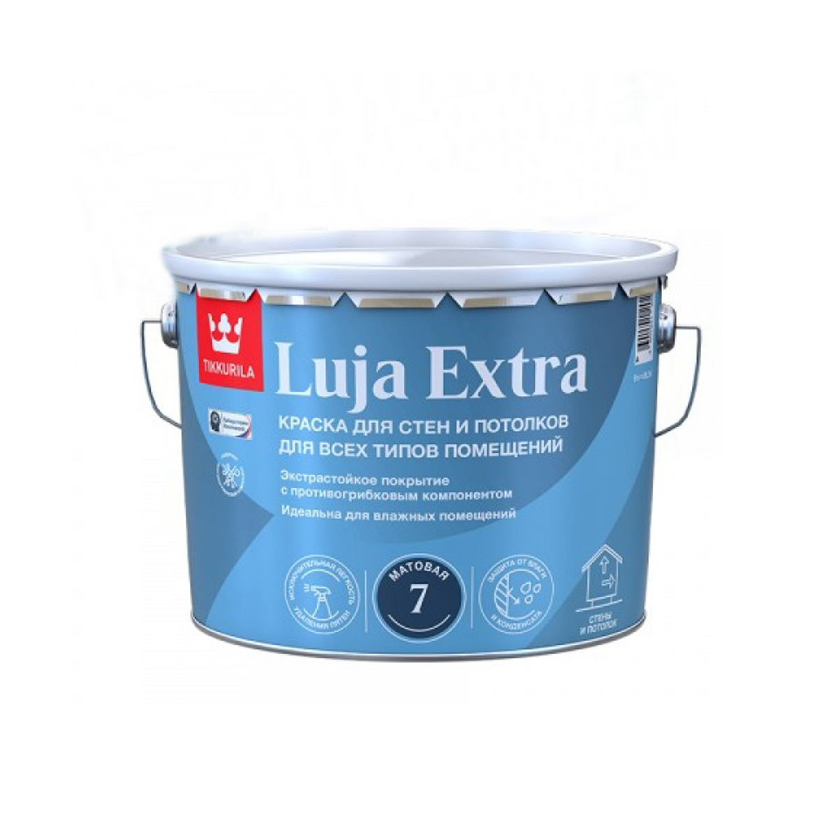 Краска для стен и потолков, Tikkurila Luja Extra, матовая, база А, белая, 0,9 л