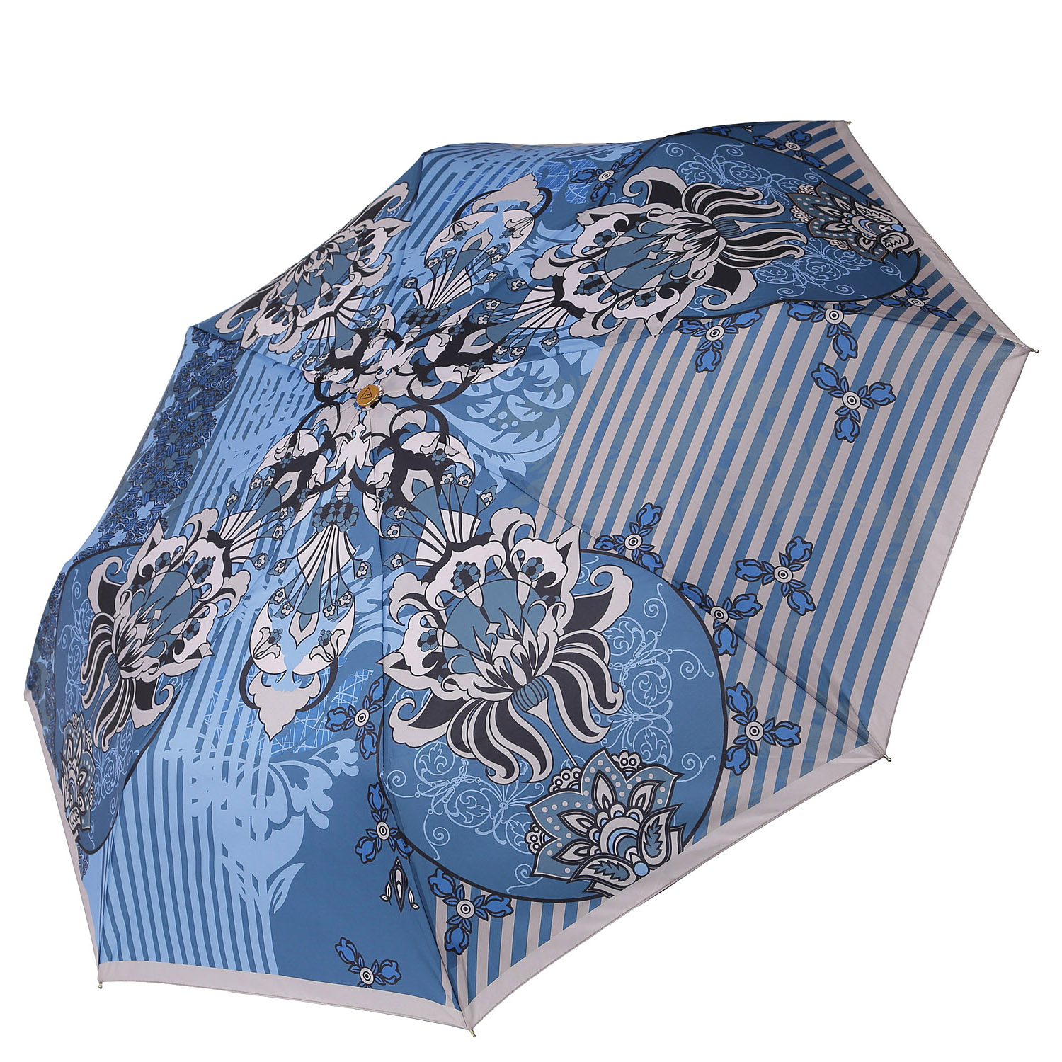 Зонт складной женский автоматический FABRETTI L-20162-9, голубой