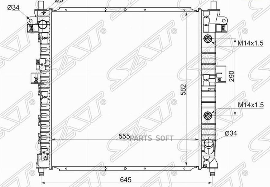 

SAT Радиатор SSANG YONG KYRON 05-/ACTYON 2.3/2.0D 05-06