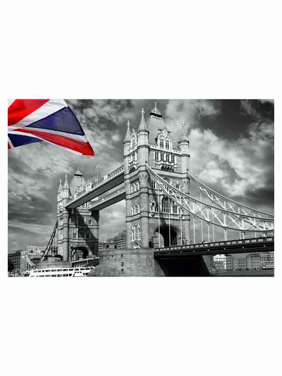 фото Картины на экокоже "ultra market" kk60x20 городская среда "флаг лондона тауэрский мост"