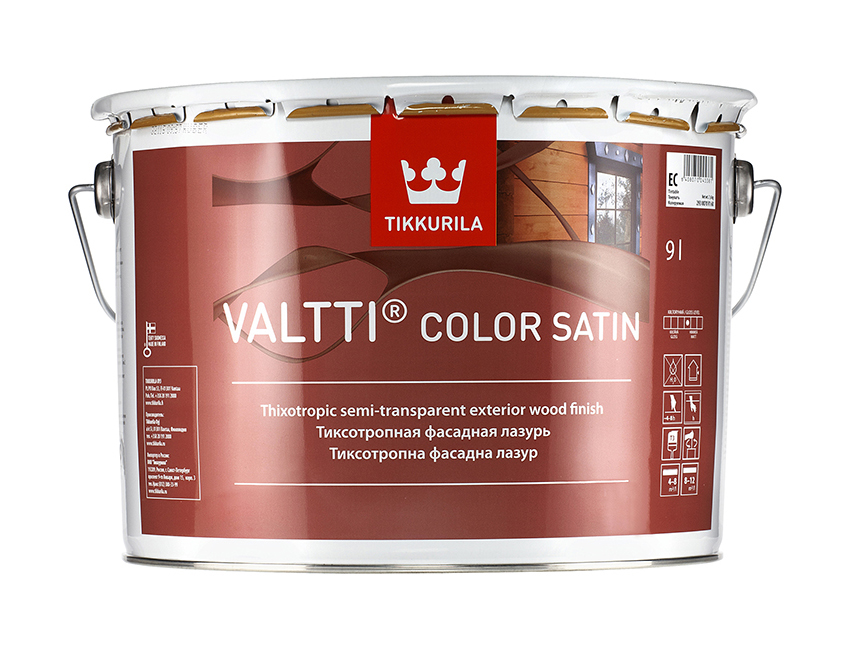 

Лазурь тиксотропная лессирующая фасадная Tikkurila Valtti Color Satin 9 л