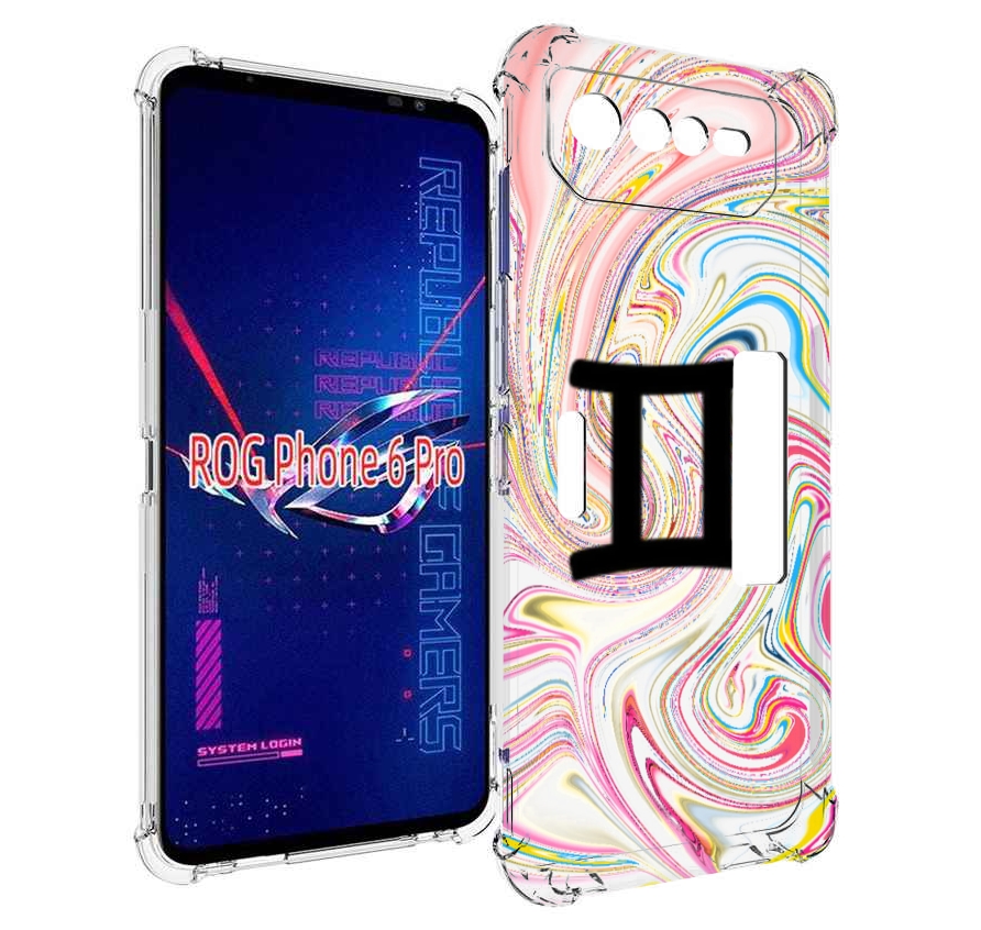 

Чехол MyPads знак зодиака близнецы 2 для Asus ROG Phone 6 Pro, Прозрачный, Tocco
