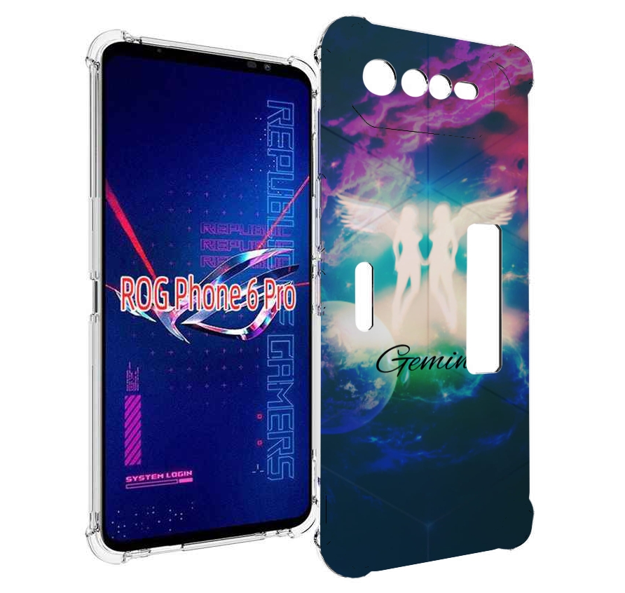 

Чехол MyPads знак зодиака близнецы 3 для Asus ROG Phone 6 Pro, Прозрачный, Tocco
