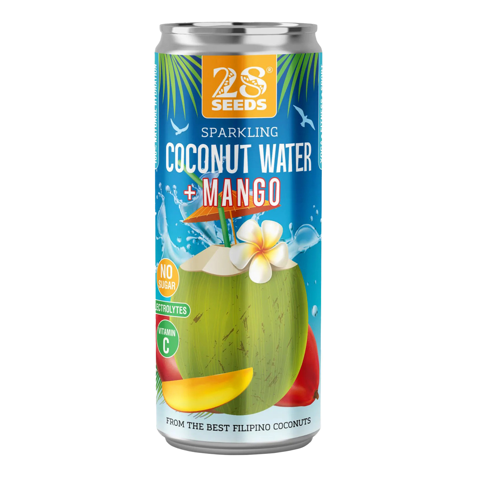 Газированный напиток 28 Seeds Кокосовая вода манго 0,33 л