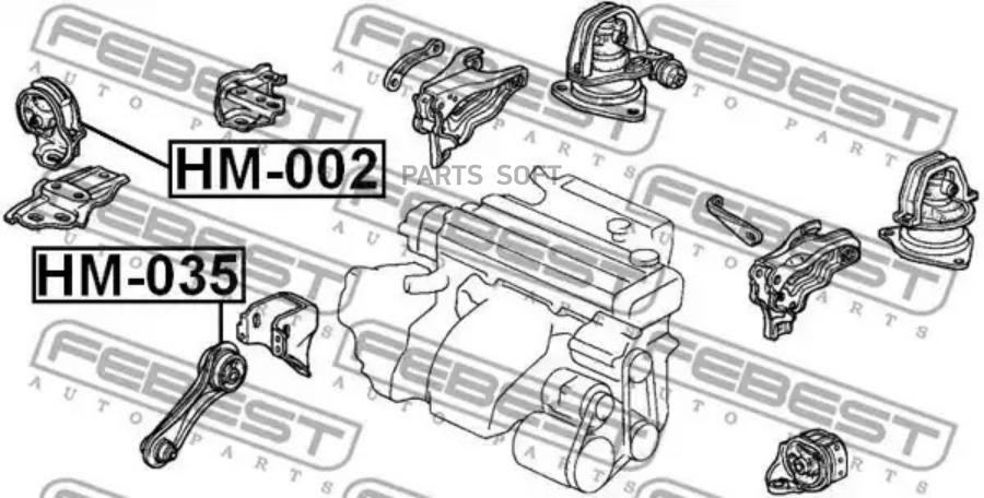 

FEBEST Подушка двигателя HM-002 50805-SM4-020/... (FEBEST)