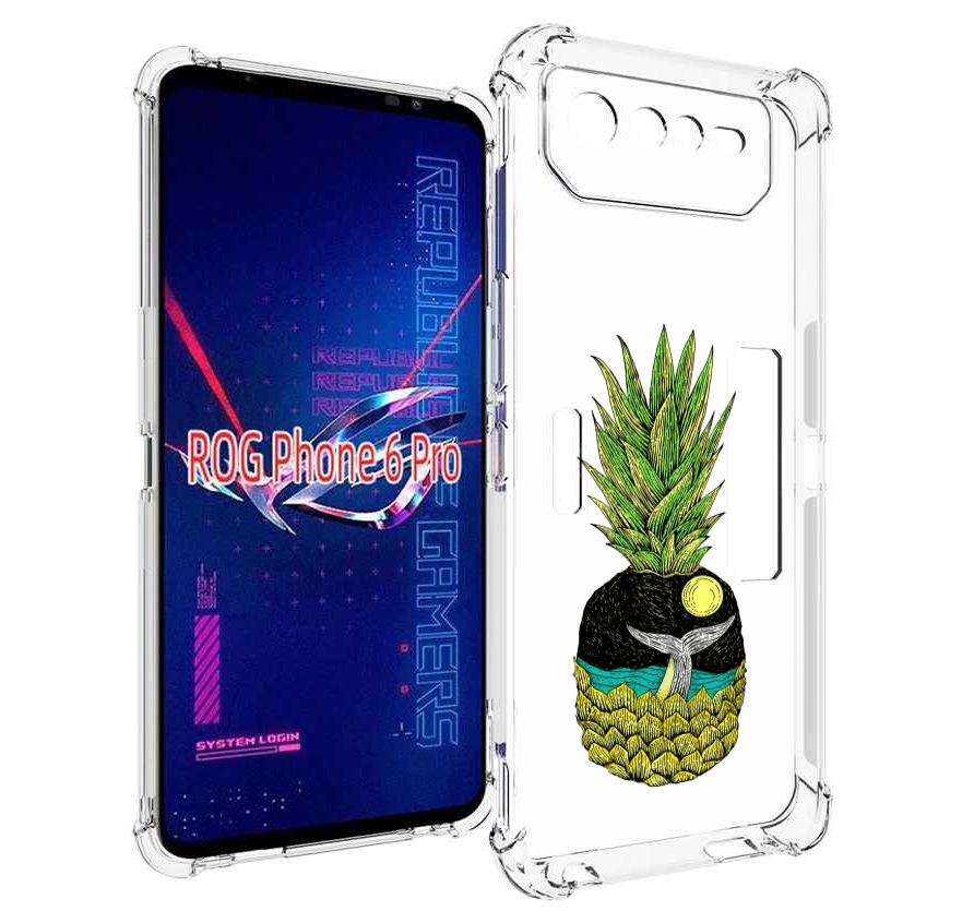 

Чехол MyPads ананас с китом для Asus ROG Phone 6 Pro, Прозрачный, Tocco