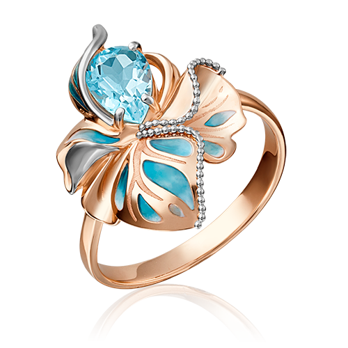 

Кольцо из золота р. PLATINA jewelry 01-5149-00-201-1110-57, топаз/эмаль, 01-5149-00-201-1110-57
