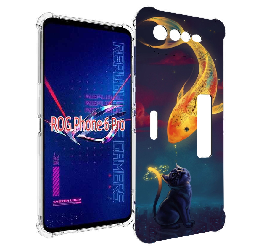 

Чехол MyPads золотая-рыбка-часовая для Asus ROG Phone 6 Pro, Прозрачный, Tocco