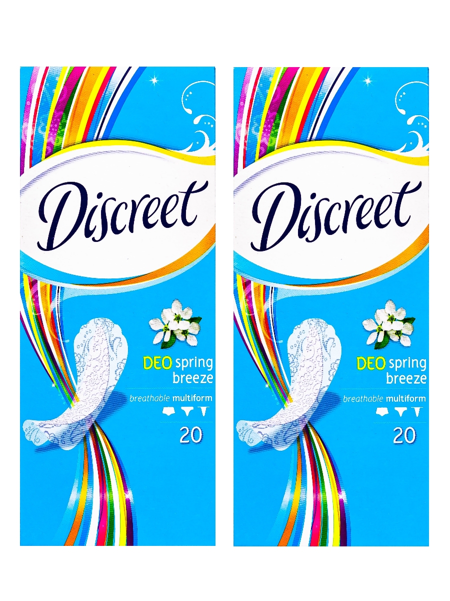 Комплект Discreet Deo Ежедневные прокладки Весенний бриз 20 шт/упак х 2 упак комплект бахилы evers life полиэтиленовые 5 пар упак х 5 уп