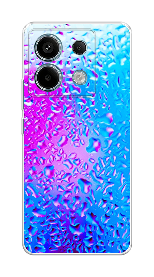 

Чехол на Xiaomi Redmi Note 13 Pro 5G "Капли на стекле", Бирюзовый;розовый, 320150-1