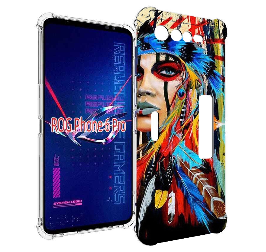 

Чехол MyPads индеец расписной для Asus ROG Phone 6 Pro, Прозрачный, Tocco