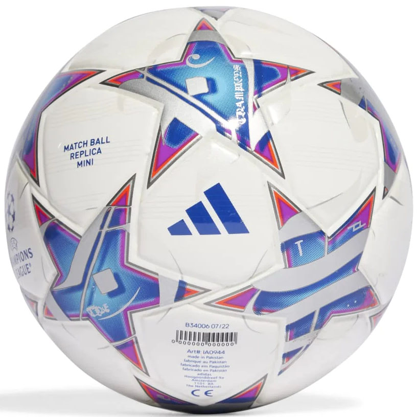 Мяч футбольный СУВЕНИРНЫЙ ADIDAS UCL Mini, IA0944, диаметр 15 см, размер 1