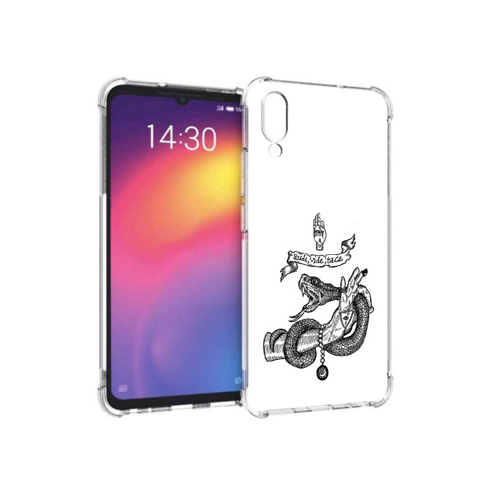 

Чехол MyPads Tocco для Meizu Note 9 змея на руке рисунок (PT134513.88.366), Прозрачный, Tocco