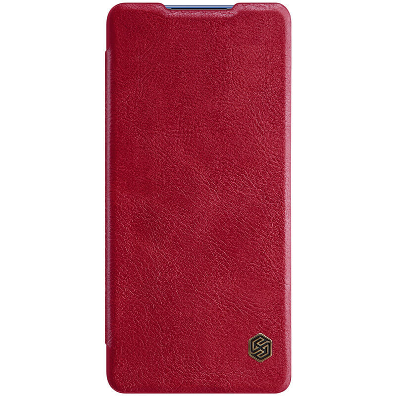 фото Кожаный чехол-книжка nillkin leather qin для samsung galaxy s20 fe (красный)