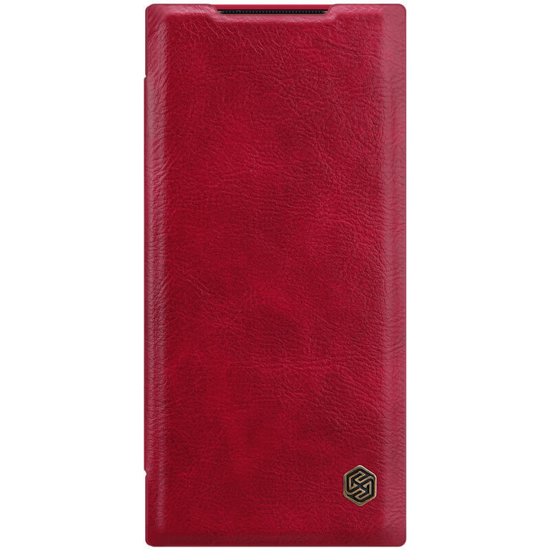 фото Кожаный чехол-книжка nillkin leather qin для samsung galaxy note 20 ultra (красный)