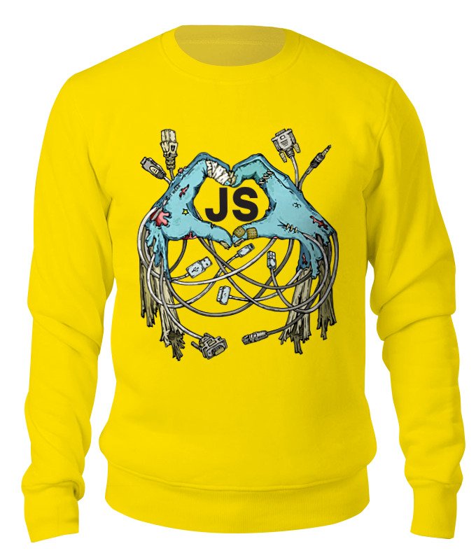 

Свитшот унисекс Printio Zomie js желтый 2XL, Zomie js