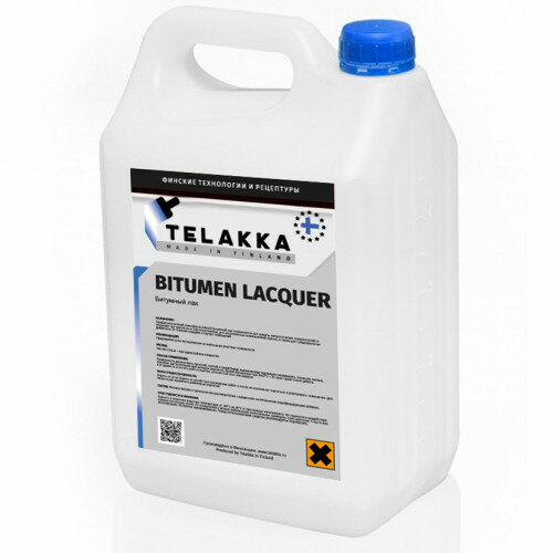фото Профессиональный атмосферостойкий битумный лак telakka bitumen lacquer 3л