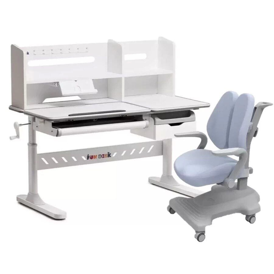 

Комплект FunDesk парта Fiore II Grey, кресло Estate Grey 190047222273, Серый