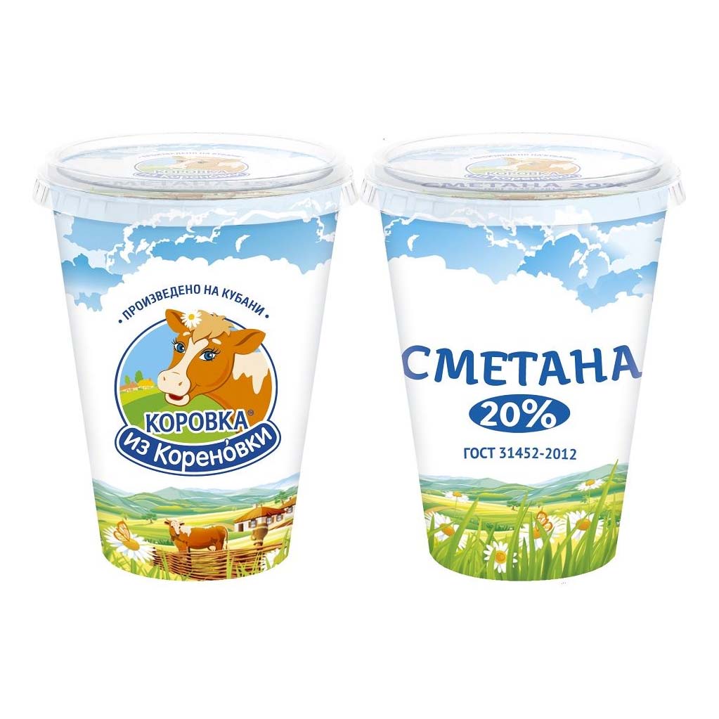 

Сметана Коровка из Кореновки 20% 330 г бзмж