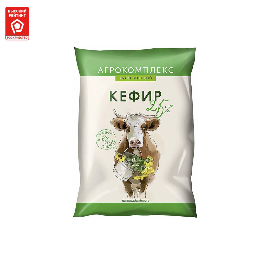 

Кефир Агрокомплекс 2,5% 900 г бзмж