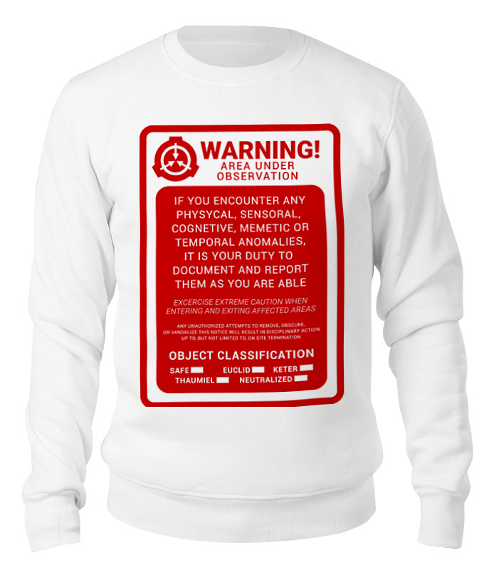 

Толстовка Printio Scp foundation белая 2XL, Белый, Scp foundation