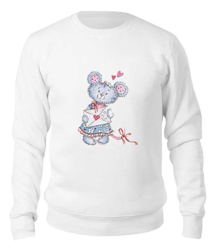 

Свитшот унисекс Printio Мишка белый 2XL, Мишка