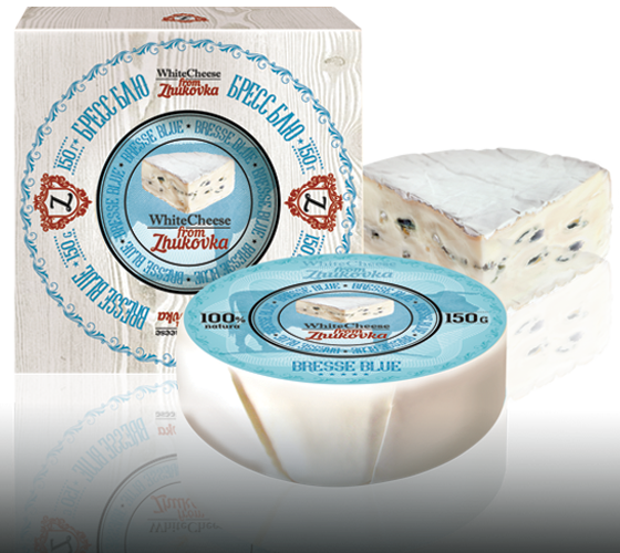 Сыр мягкий White Cheese from Zhukovka Bresse Blue 60% 150 г бзмж