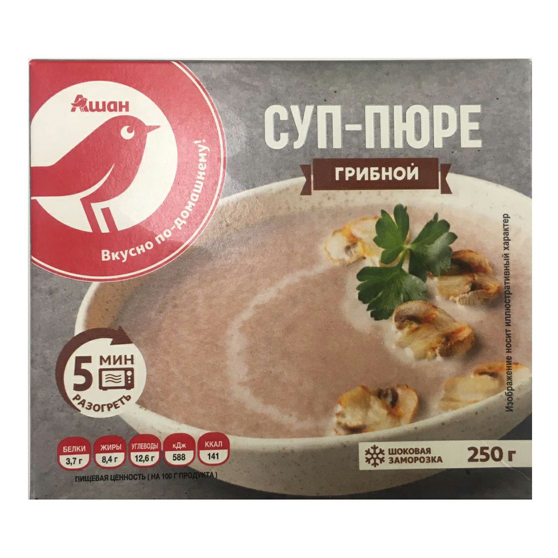 

Суп-пюре АШАН Красная птица грибной, 250 г