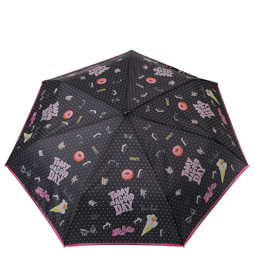 Зонт складной женский автоматический FABRETTI P-20142-2, черный