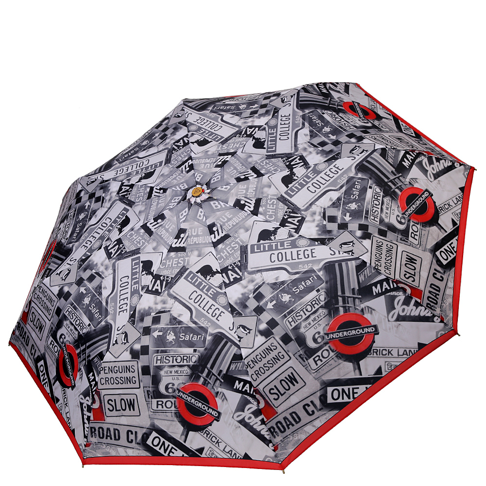 Зонт складной женский автоматический FABRETTI L-20166-4, красный