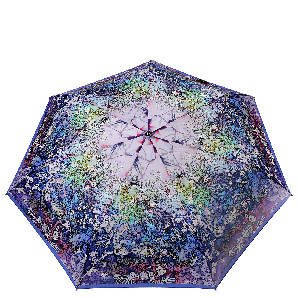 Зонт складной женский автоматический FABRETTI P-20166-8, синий