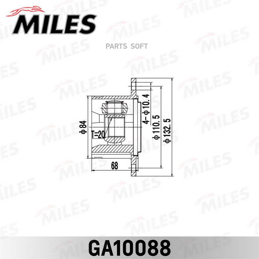 

MILES GA10088 ШРУС внутренний задний TOYOTA CRESTA GX90,JZX9#,LX90,SX90 1992.10-1996.09 [J