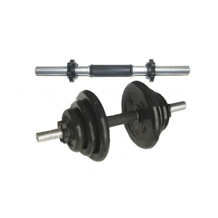 Гриф для штанги гантельный MB Barbell MB-BarM30-370В 37 см, 30 мм