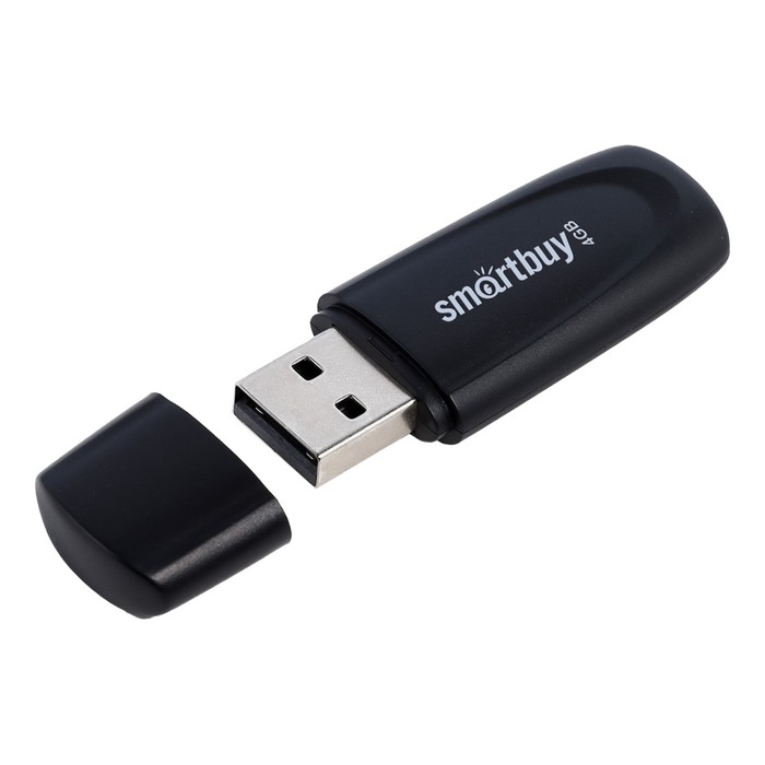 

Флешка Smartbuy 4GB2SCK, 4 Гб, USB2.0, чт до 15 Мб/с, зап до 12 Мб/с, Black