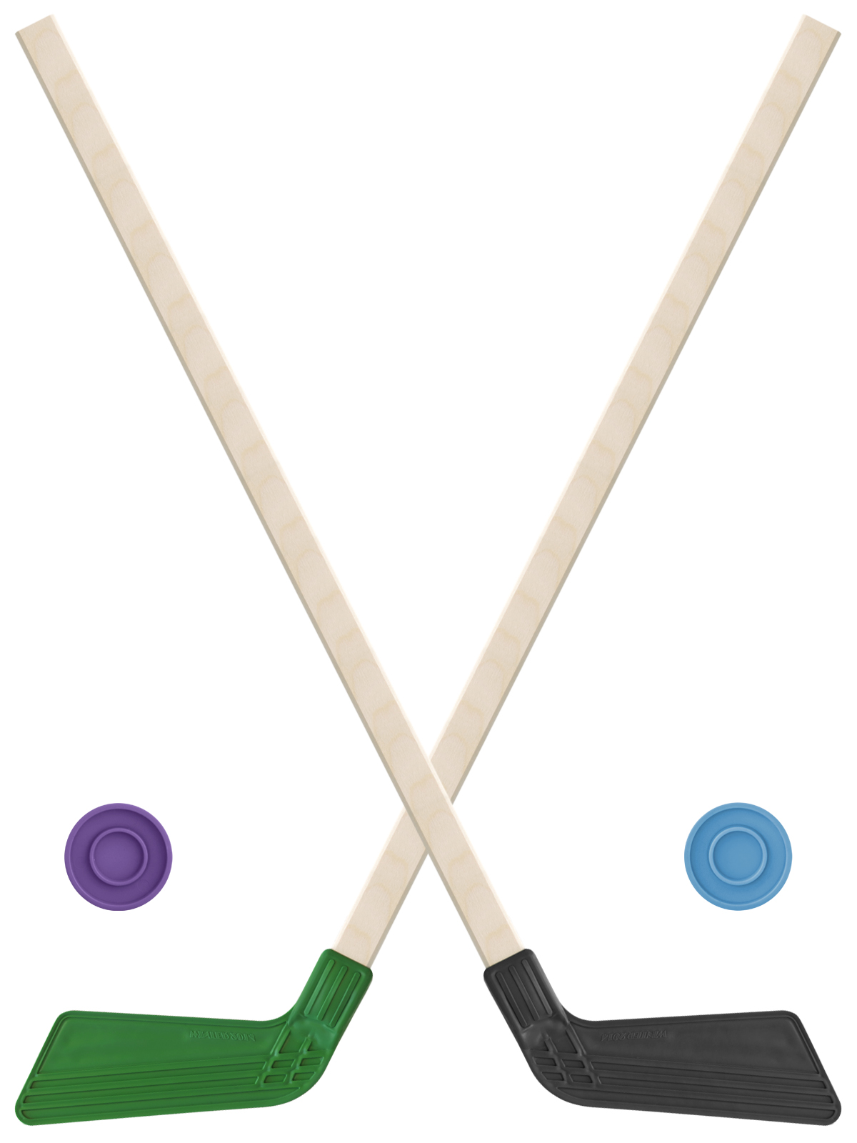 Детский хоккейный набор Задира-плюс клюшка хоккейная детская 80см (зел и черн) 2шт +2шайбы клюшка для хоккея с мячoм rgx energy 1 black